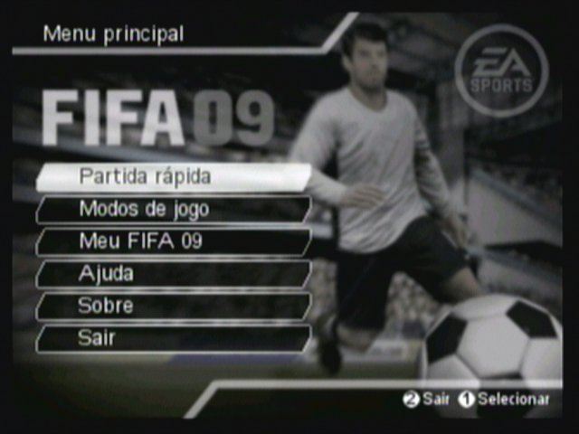 FIFA Soccer 09 (Zeebo) screenshot: Main menu.