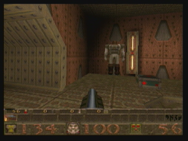 Quake (Zeebo) screenshot: Episode 4, mission 1. The biosuit lets you swim in slime without taking damage.