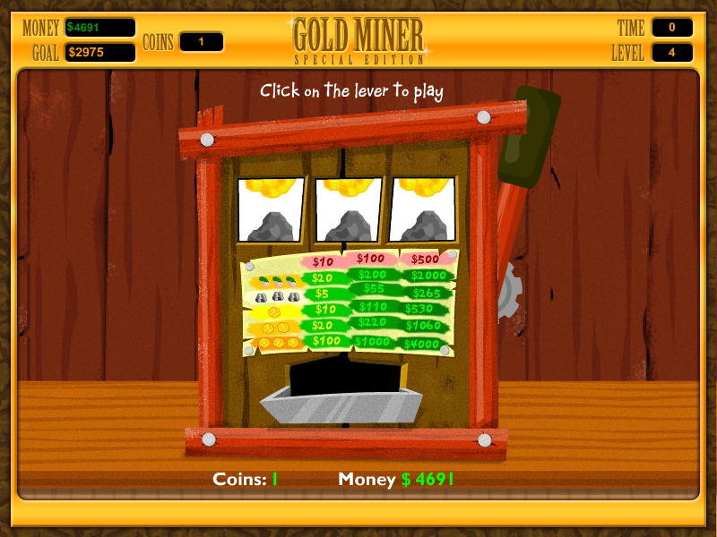 Gold Miner: Special Edition (Windows) screenshot: The slot machine