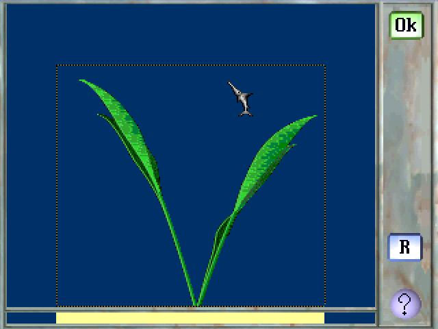 El-Fish (FM Towns) screenshot: Setting plant bed and size