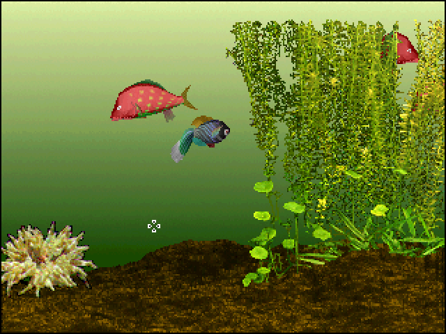 El-Fish (FM Towns) screenshot: Fish tank