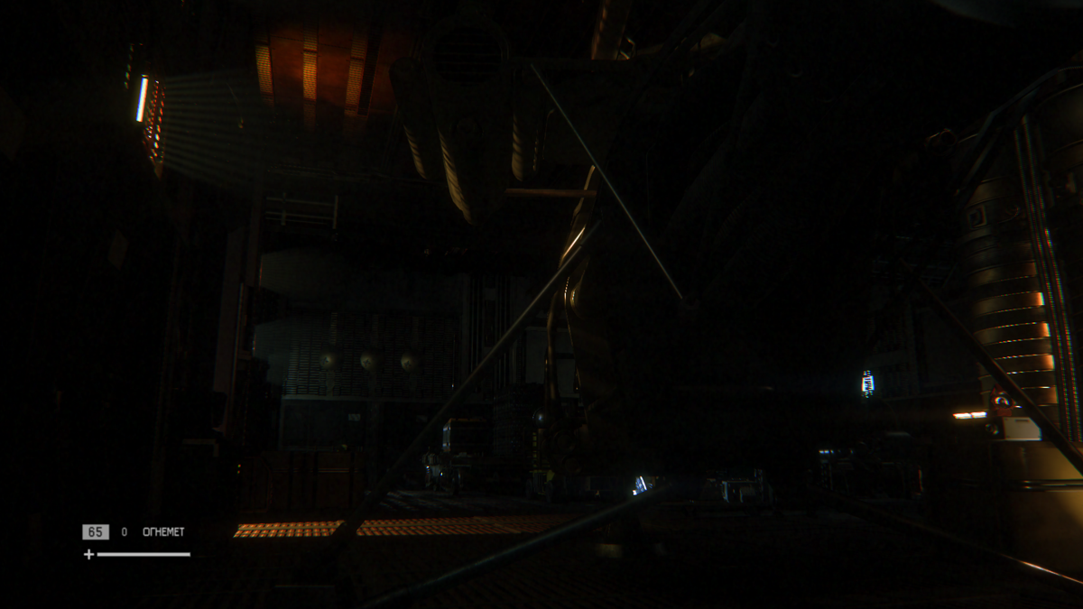 Alien: Isolation - Last Survivor (Windows) screenshot: Waiting in the hangar for an extremely noisy and slow door to open.