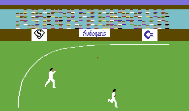 Allan Border's Cricket (Commodore 64) screenshot: Fielded on the off side