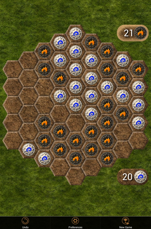 Hexxagon (Android) screenshot: The game menu open