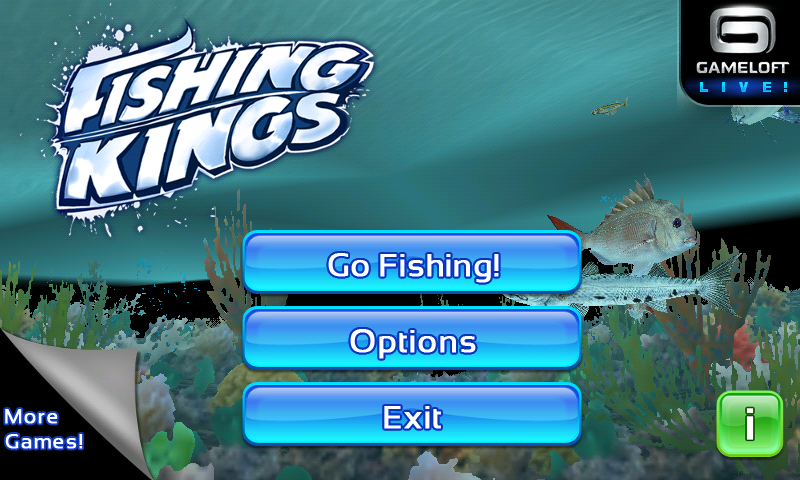 Fishing Kings (Android) screenshot: Main menu