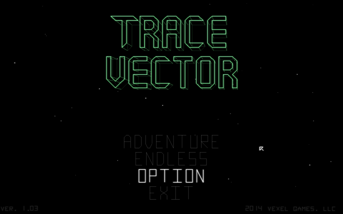 Trace Vector (Windows) screenshot: Main menu