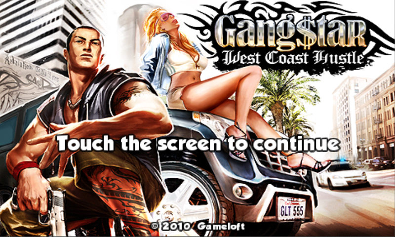 Gang$tar: West Coast Hustle (Android) screenshot: Title screen