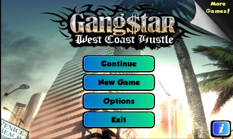 Gang$tar: West Coast Hustle (Android) screenshot: Main menu