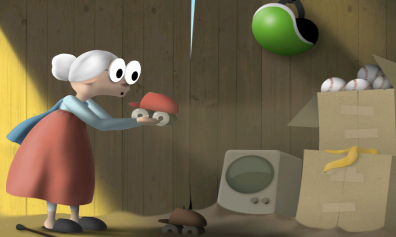 Granny Smith (Android) screenshot: Now she dusts her old skates and goes after him