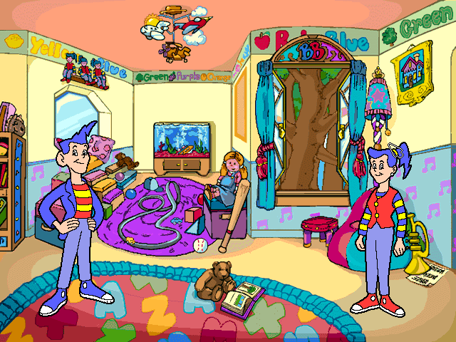 Big Thinkers! Kindergarten (Windows 3.x) screenshot: Ben and Becky's playroom