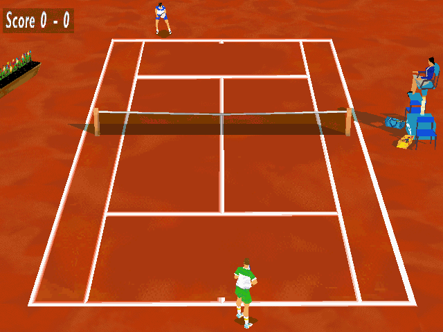 Pete Sampras Tennis 97 (DOS) screenshot: Serve position