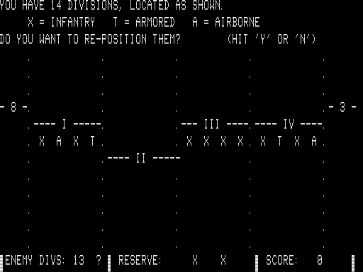 Assault IV (TRS-80) screenshot: The Enemy Pushes Back Division II
