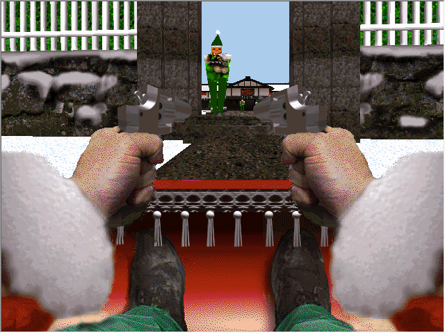 Santa Slayer (Windows) screenshot: Facing an elf up close.