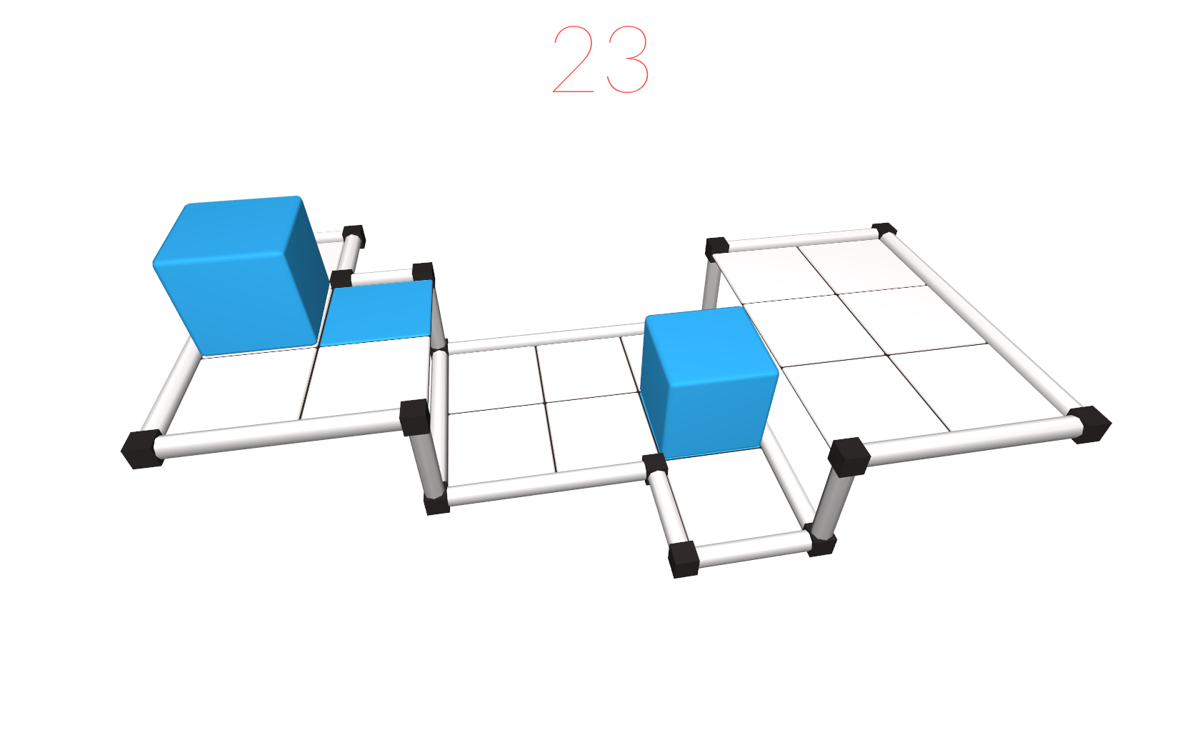Cubot (Windows) screenshot: Variations in height make the puzzles more complex.