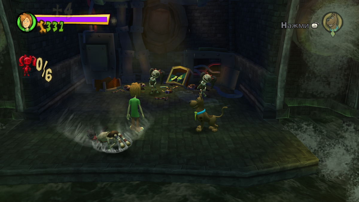 Scooby-Doo!: First Frights (Windows) screenshot: Fighting creepy dolls in the sewers