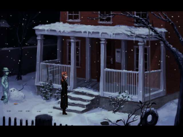 The Blackwell Epiphany (Windows) screenshot: Once again, our heroes break into a house