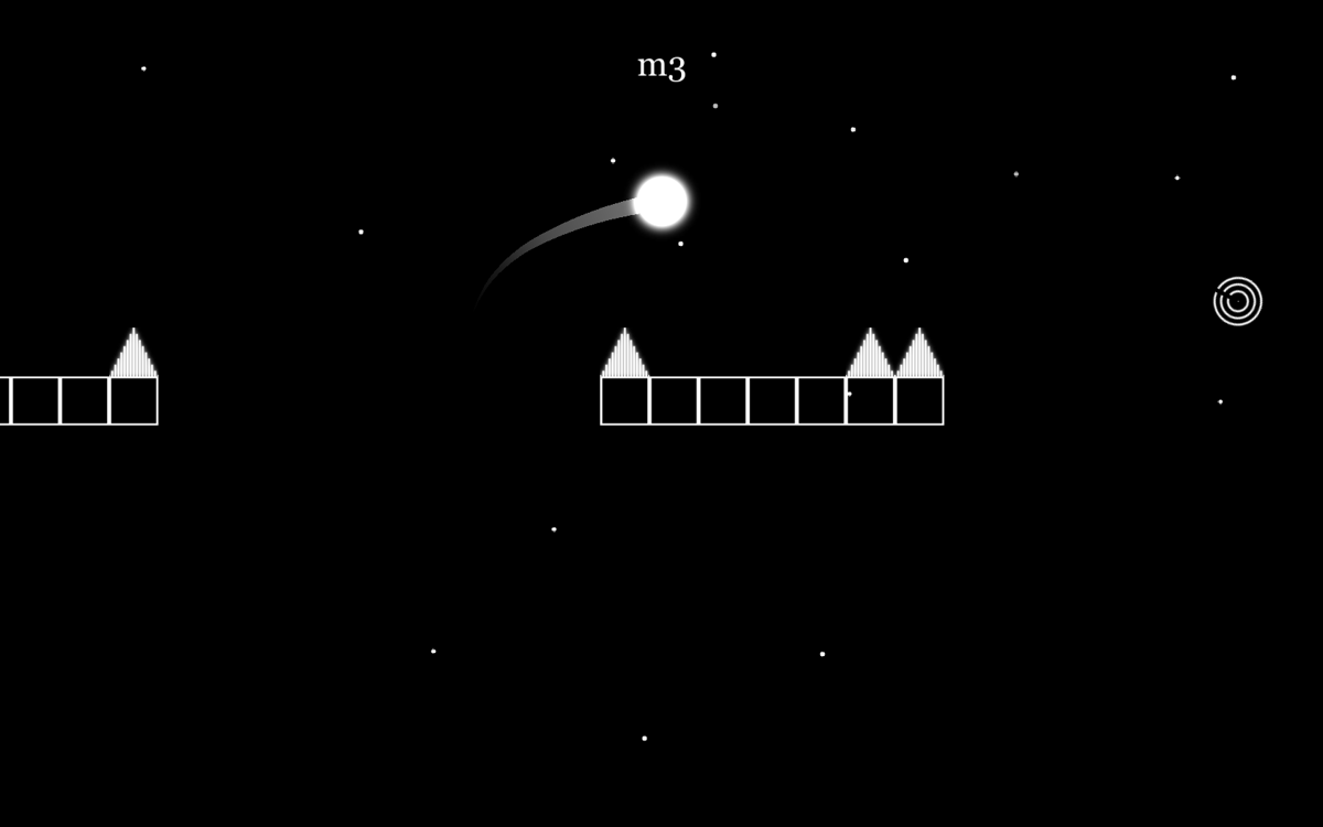 6180 the moon (Windows) screenshot: Performing a jump towards a safe part of the platform.