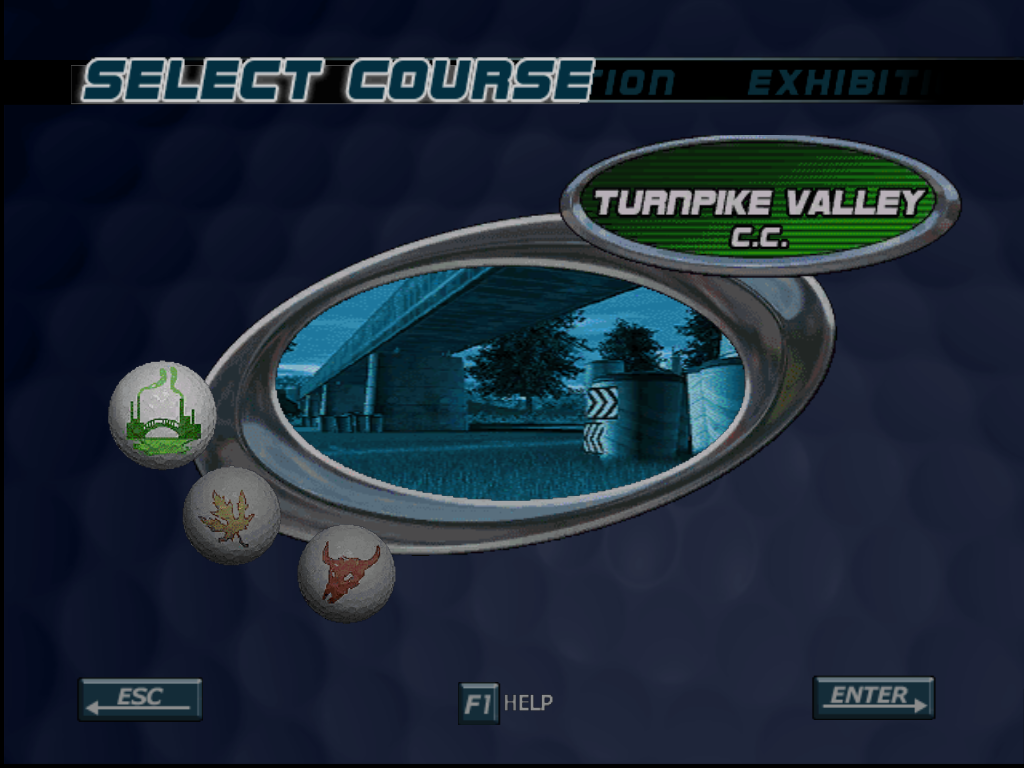 Outlaw Golf (Windows) screenshot: Course selection