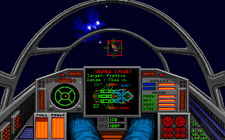 Wing Commander II: Vengeance of the Kilrathi (DOS) screenshot: Fralthra in sight ...