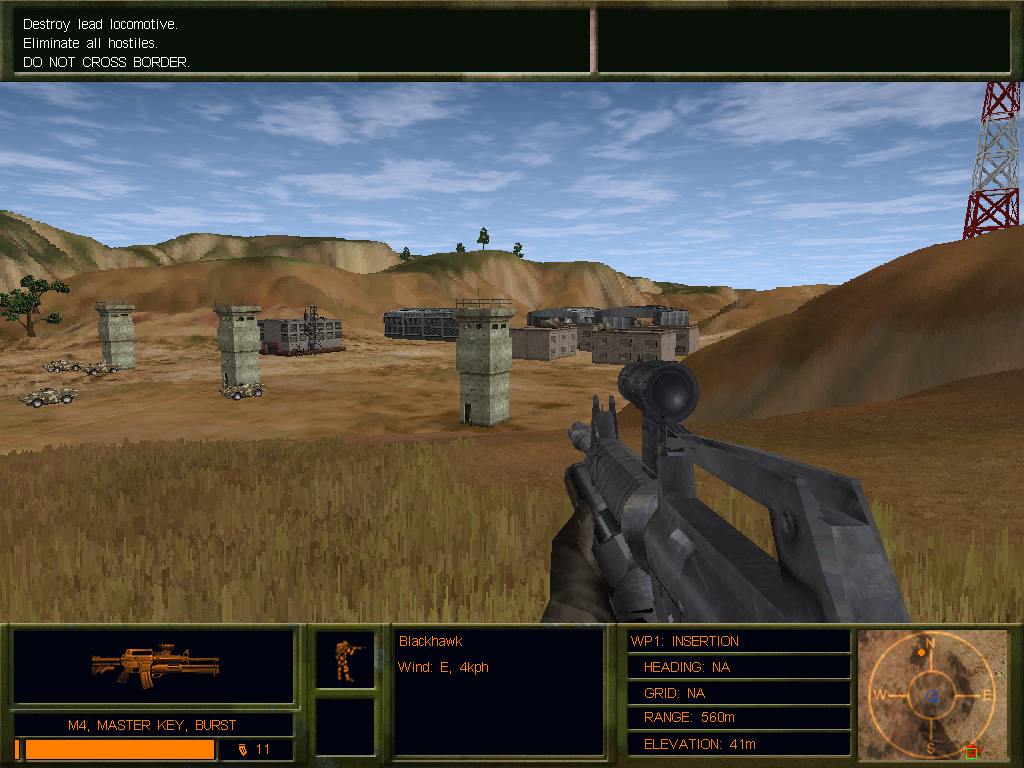 Delta Force 2 (Windows) screenshot: Silence brings troubles