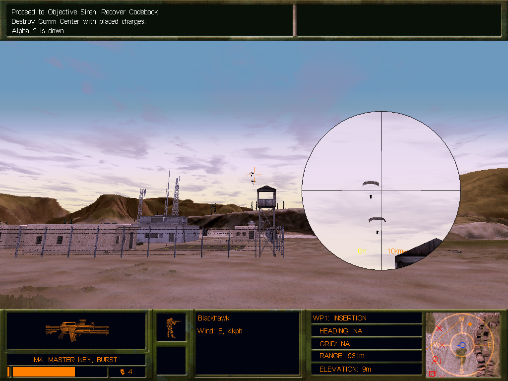 Delta Force 2 (Windows) screenshot: Incoming support group
