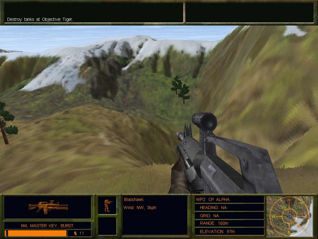 Delta Force 2 (Windows) screenshot: Into the mountains
