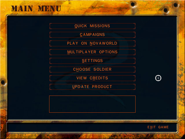 Delta Force 2 (Windows) screenshot: Main menu