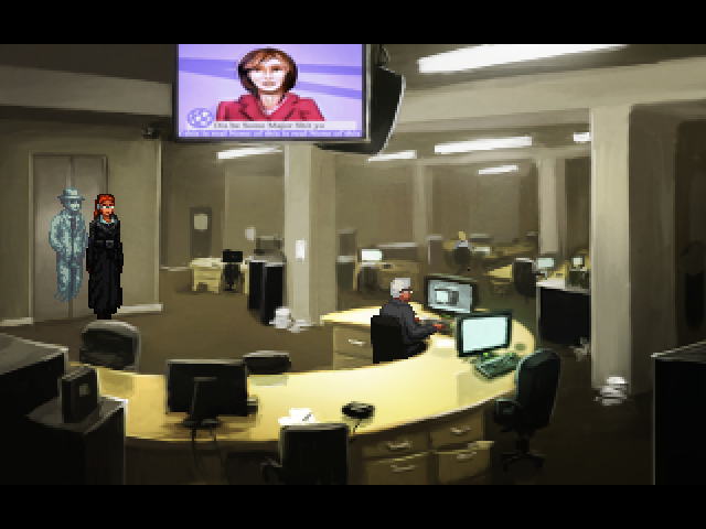 The Blackwell Epiphany (Windows) screenshot: We also visit a TV studio during the investigation