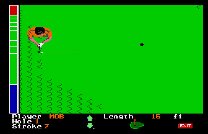 Mean 18 (Apple IIgs) screenshot: Closer Putt