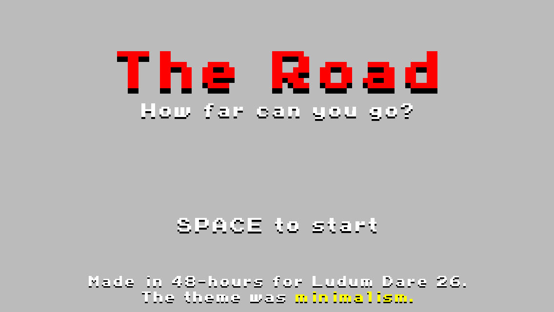The Road (Browser) screenshot: Title screen