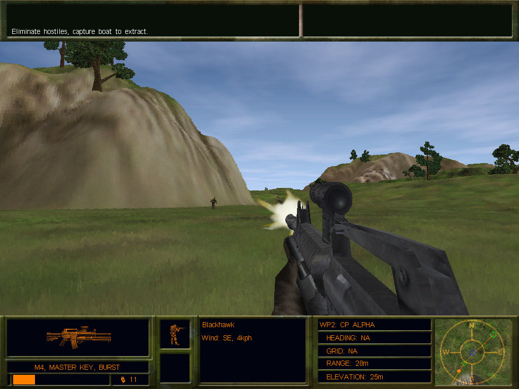 Delta Force 2 (Windows) screenshot: No time to use the scope
