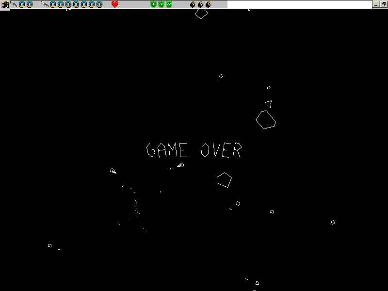Hyperoid (Windows) screenshot: Game Over