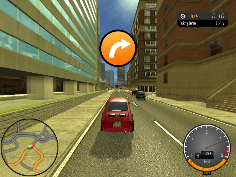 Bambino Rally 3 (Windows) screenshot: Sharp right sign