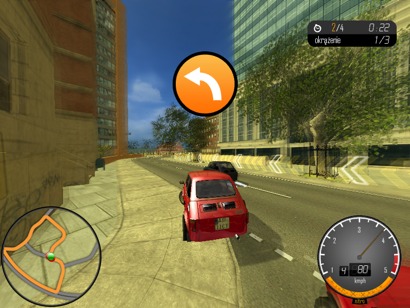 Bambino Rally 3 (Windows) screenshot: Sharp struggle at the turn