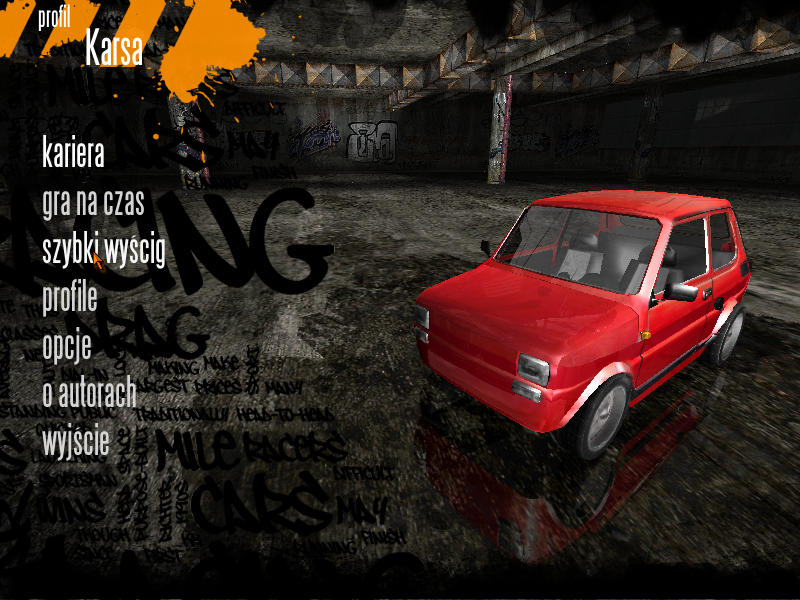 Bambino Rally 3 (Windows) screenshot: Main menu