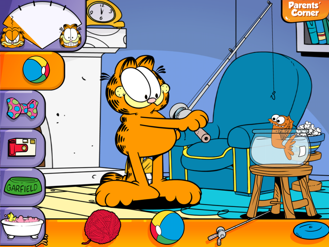 Garfield: Living Large! (iPad) screenshot: Play games together.