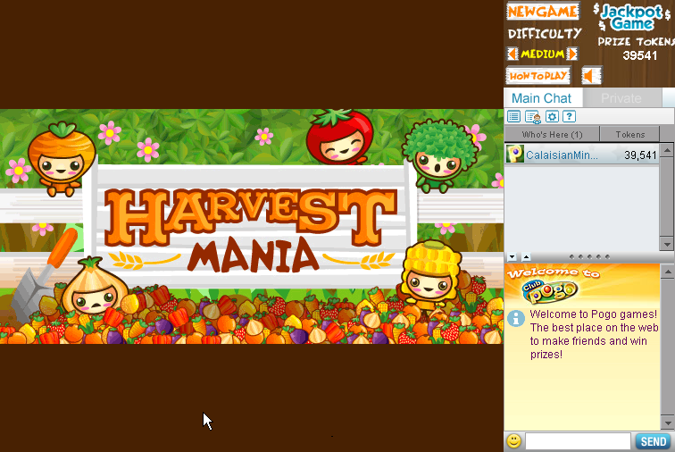 Harvest Mania (Browser) screenshot: Title screen.