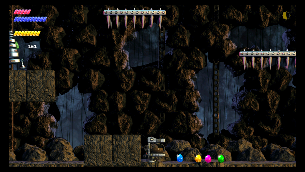 The Desolate Hope (Windows) screenshot: Those eggs are bonuses during the fights against the virus
