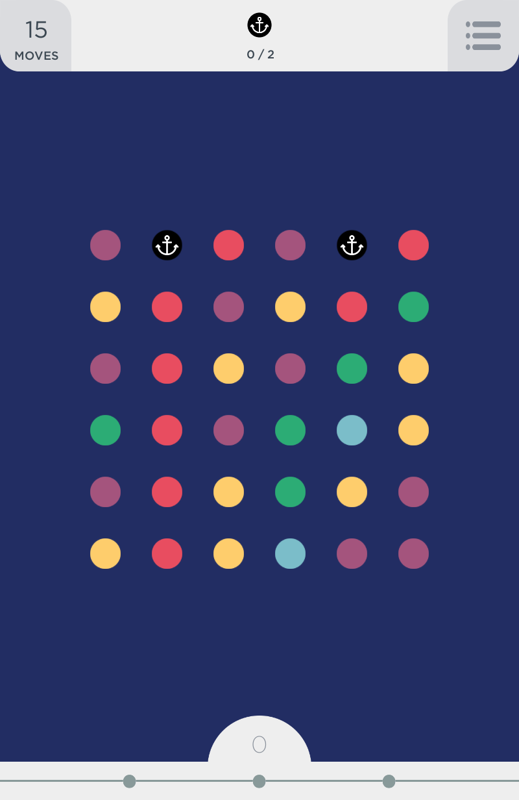 TwoDots (Android) screenshot: Can you get these anchors to the bottom?
