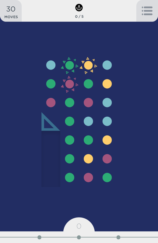 TwoDots (Android) screenshot: The result of one of the supply crate bonuses. These glowing dots always act as if you've made a square when you connect them with even one other dot