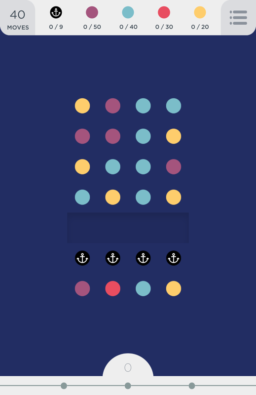 TwoDots (Android) screenshot: One of the toughest undersea levels. Typically, very hard levels are followed by very easy ones.