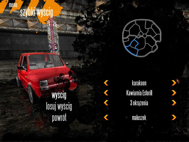 Bambino Rally 3 (Windows) screenshot: Race selection