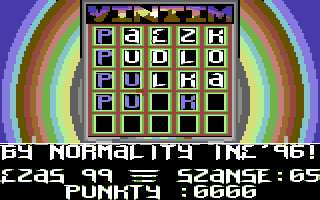 Vin Tim (Commodore 64) screenshot: 3 letters