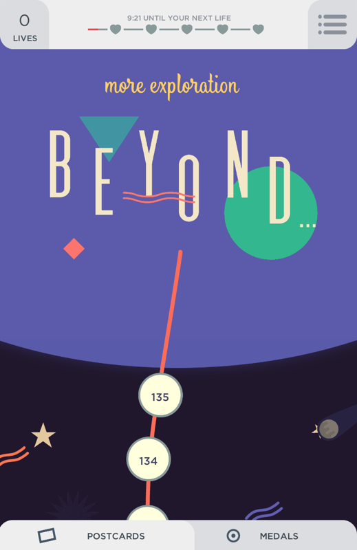 TwoDots (Android) screenshot: The upper end of the level selection screen, as of v1.1.3