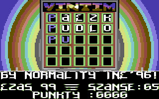 Vin Tim (Commodore 64) screenshot: 2 letters