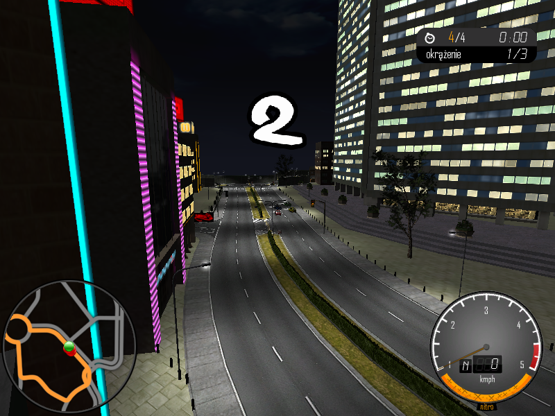 Bambino Rally 3 (Windows) screenshot: Start line from TV camera perspective