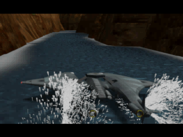 Tigershark (Windows) screenshot: Intro video - this is the Tigershark vessel, navigating a channel around what will become...