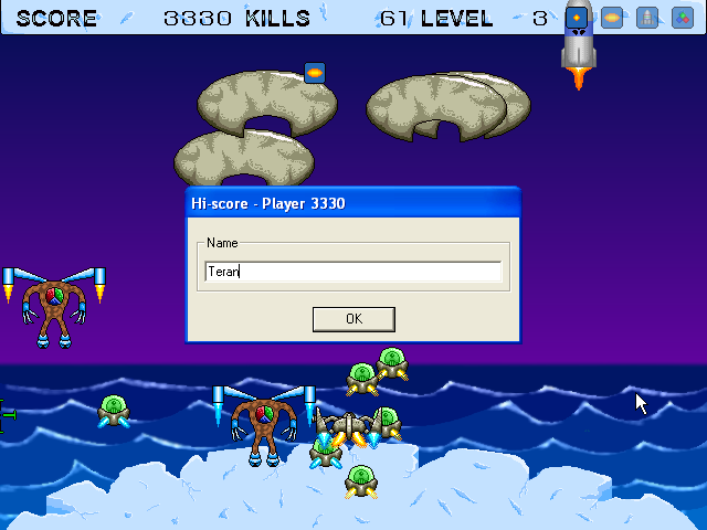 Martian (Windows) screenshot: Lost the game but got a new high score!