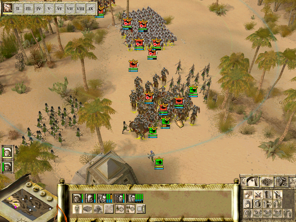 Praetorians (Windows) screenshot: Trying to capture the city of Tyre on the eastern shores of the Mediterranean.