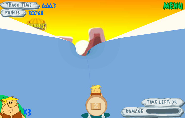 Screenshot of Bedrock Bobsleddin' Blowout (Browser, 2003) - MobyGames